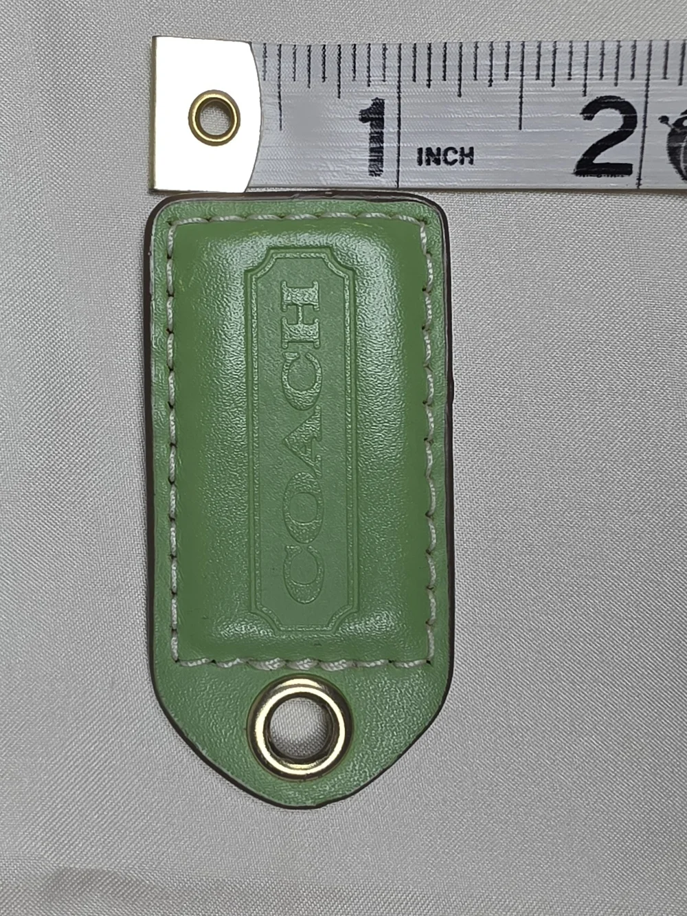 Authentic Coach Leather Hangtag Replacement Purse Charm Fob - Green (Tag Only)